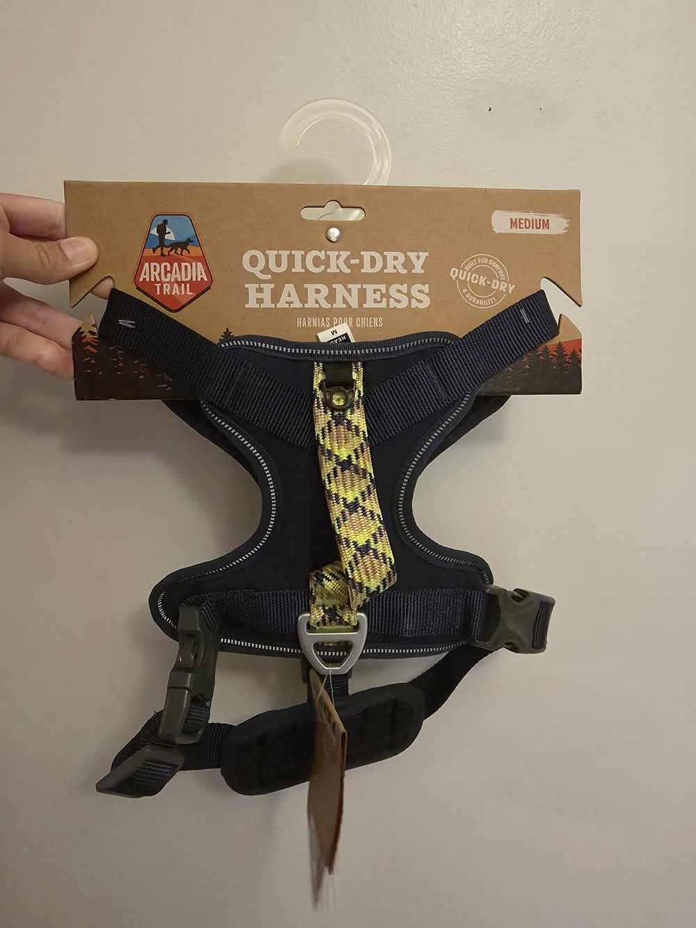 Arcadia Trail Quick-Dry Dog Harness - Yellow & Blue- Medium